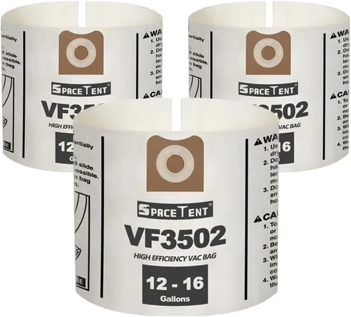 Miniatura 10 de Paquete de 5 VF3502 de repuesto para bolsas rígidas para aspiradora tamaño A, compatibles con aspiradoras RIDGID de 12 a 16 galones, bolsas
