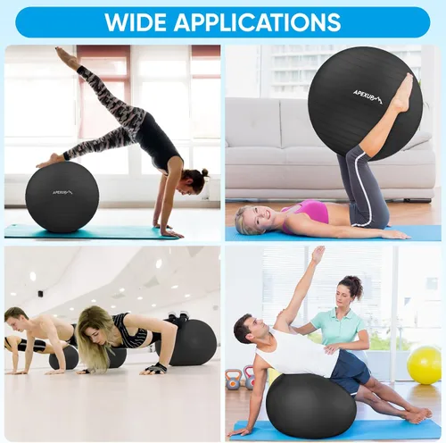 Miniatura 9 de APEXUP Pelota de Yoga Pelota de Ejercicio Antideslizante Resistente para Fitness, Equilibrio y Entrenamiento del Core