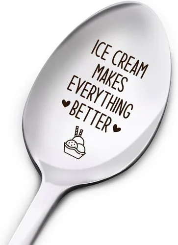 Miniatura 9 de My Yogurt Spoon - Cuchara grabada de acero inoxidable para mujeres, hombres, mamá, papá, abuela, abuelo, hermana, amigos