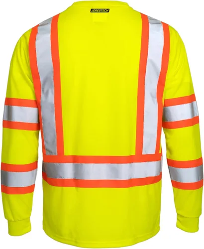 Miniatura 4 de JORESTECH Camisa de trabajo de seguridad negra de manga larga - Alta visibilidad dos tonos amarillo/lime - ANSI/ISEA