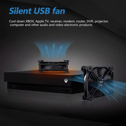 Miniatura 5 de SCCCF Ventilador USB silencioso de 4.724 in, ventilador de enfriamiento portátil USB de 5 V para receptor de TV de pantalla plana, router DVR