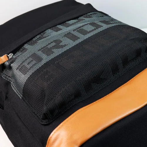 Miniatura 4 de W-POWER JDM Bride Racing Mochila de viaje para laptop con parte inferior marrón con correas de arnés ajustables (ASIMO-BK)