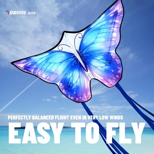 Miniatura 3 de SGftre Cometa de mariposa para niños y niñas, fácil de volar, juguete perfecto para niños y adultos, ideal para diversión en la playa y actividades