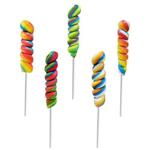 Miniatura 6 de The Dreidel Company Paleta Rainbow Twist, sabor a fruta mixta, envuelta individualmente, ventosa de 3 pulgadas (paquete de 12)