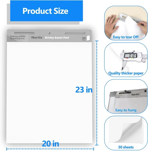 Miniatura 4 de Nortix Almohadilla de caballete, almohadillas de caballete autoadhesivas, papel de tabla de anclaje para profesores, adhesivo fuerte y resistente al