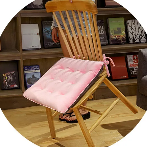 Miniatura 4 de Paquete de 2 cojines redondos de terciopelo grueso para asiento, almohadillas de color sólido para silla, cojín de piso para tatami, almohadilla
