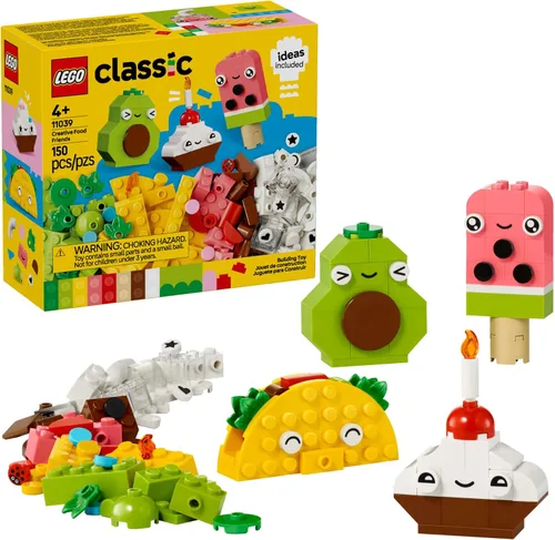 LEGO Classic Creative Food Friends Set de Construcción de Juguete - Comida de Simulación para Niños, Niños y Niñas, Edades 4+ - Juguete Educativo y