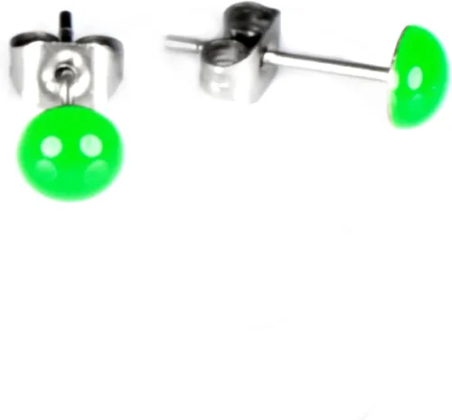 Miniatura 12 de Glow-in-the-Dark 5mm Round Stainless Steel Stud Earrings for Women, Teens & Girls Over 12 Years Old- Hypoallergenic, Flat Back Earrings, Handmade in