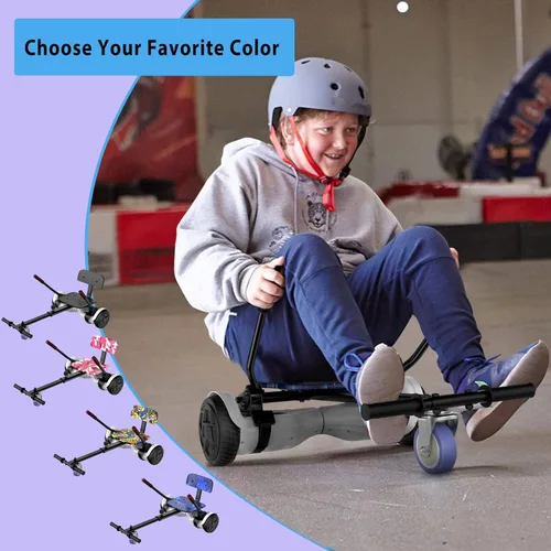 Miniatura 4 de LIEAGLE Go Kart, accesorio para asiento de aeropatineta, accesorios ajustables para niños y adultos, se adapta a hoverboards de 6.5 pulgadas, 8 Azul