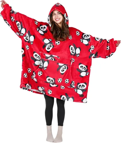Miniatura 24 de Tirrinia Sudadera Manta de Gran Tamaño con Capucha, Mantas Sherpa Esponjosas Vestibles, Manta Sudadera Reversible y Acogedora, Regalo para Adultos #