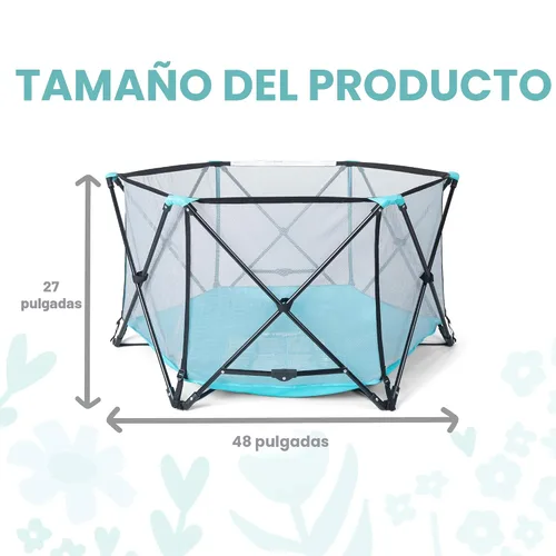 Miniatura 3 de Regalo Safety My Play Corralito portátil para bebés, patio de juegos plegable de 6 paneles para interiores y exteriores, para bebés y niños