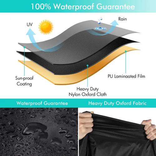 Miniatura 4 de WLEAFJ Funda impermeable para tumbona de patio, fundas resistentes para sillas de salón al aire libre, fundas negras duraderas para muebles