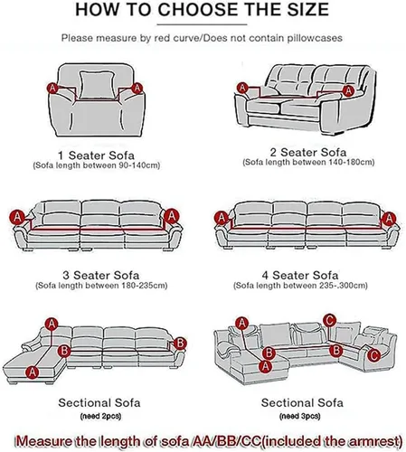 Miniatura 4 de Fundas elásticas para sofá de 1/2/3/4 plazas, funda para sofá biplaza/sillón, funda de sofá modular en forma de L, protector universal de muebles