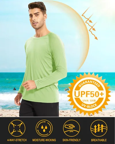 Miniatura 119 de MAGCOMSEN Camisas de manga larga para hombre, protección solar UPF 50+, camisetas atléticas para senderismo, correr, entrenamiento, protección