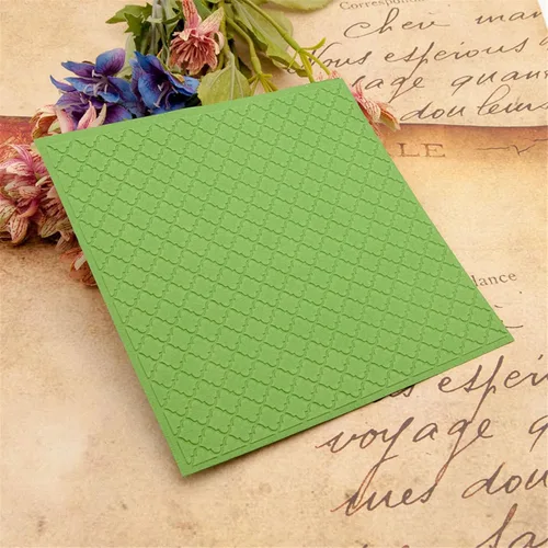 Miniatura 7 de Arbuya Carpeta de plástico en relieve (5.9 x 5.9 pulgadas, patrón de diamante) para manualidades de papel, impresiones texturizadas de plástico