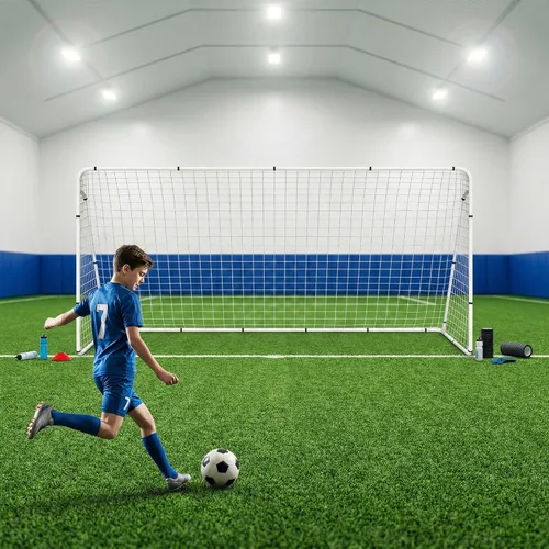 Miniatura 2 de HomGarden Portería de fútbol de 12 x 6 pies, red de fútbol portátil con marco, entrenamiento en patio trasero y objetivos de práctica al aire libre