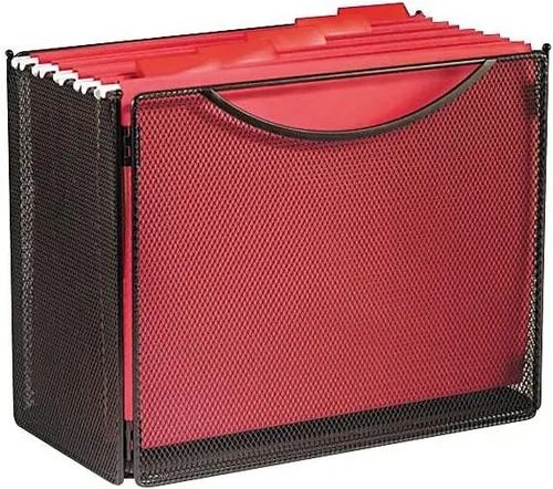 Miniatura 6 de Safco Productos Onyx Mesh - Cubo de archivo tamaño carta 2170BL negro, acabado de capa de polvo negro, construcción de malla de acero duradero