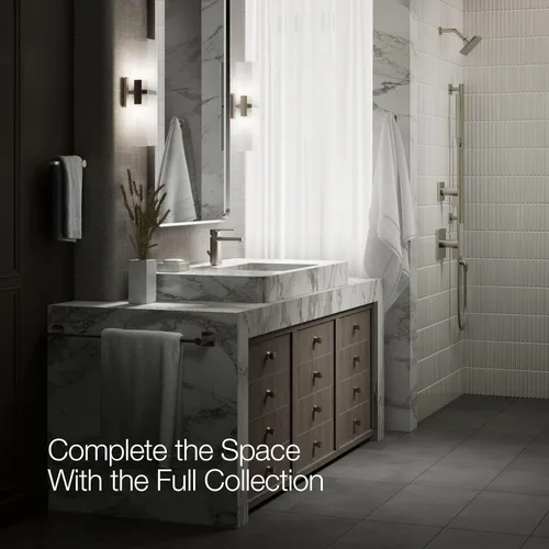 Miniatura 10 de Kohler 23472-4-BN Parallel® - Grifo para lavabo de baño con mango único, 1.2 gpm, níquel cepillado vibrante