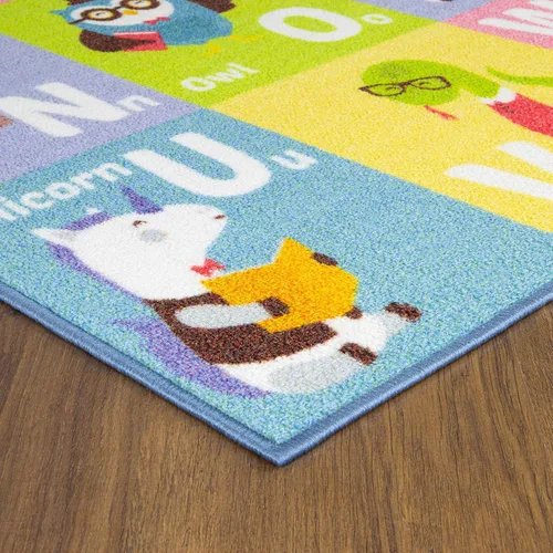 Miniatura 6 de KC CUBS, tapete para piso, área de aprendizaje educativo, juegos, ABC, alfabeto, animales, para niños y la recámara y sala de juegos de niños.