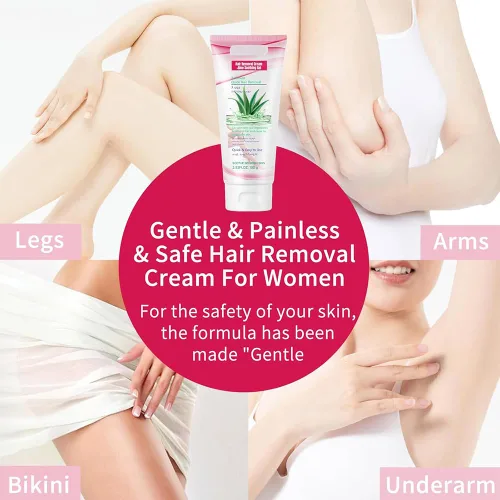 Miniatura 6 de Crema depilatoria para mujeres, crema depilatoria de aloe vera para áreas íntimas y áreas púbicas, depilación para cuerpo, piernas, brazos, axilas