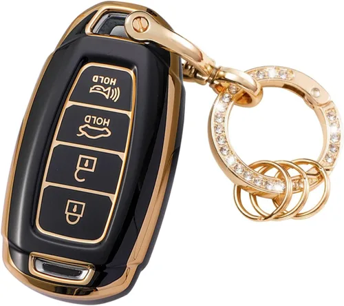 Funda para llavero con llavero de metal compatible con Hyundai Elantra Elantra GT, Kona Palisade Venue Veloster, accesorios de TPU suave, funda de