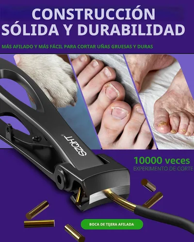 Miniatura 3 de Juego de cortaúñas con apertura de mandíbula ultra ancha, cortaúñas para uñas gruesas, cortador de uñas resistente, cortaúñas de acero inoxidable