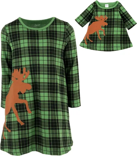 Miniatura 71 de Leveret - Conjunto de vestidos a juego para niña y para muñeca, 100% algodón, gran variedad de estilos, (tallas de 2 a 14 años)