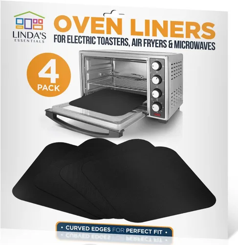 Revestimientos para horno tostador para la parte inferior del horno (paquete de 4) revestimientos reutilizables antiadherentes resistentes al calor,
