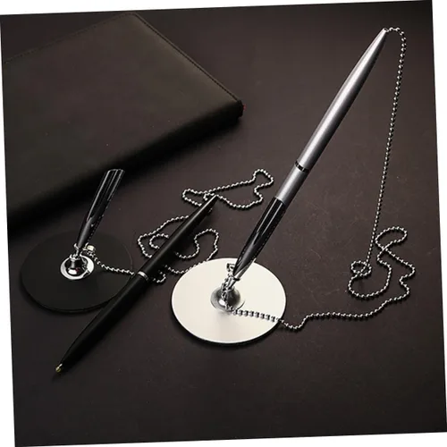 Miniatura 4 de NUOBESTY 2 bolígrafos de escritorio con cadena de bolas, bolígrafos de escritorio, bolígrafos de tinta de gel de seguridad para bancos, oficinas