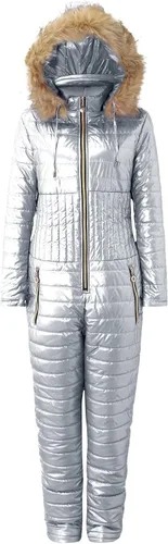 Miniatura 2 de JUNGE Traje de esquí para mujer, traje de invierno para deportes de nieve al aire libre, overol con capucha y cuello con capucha, ajuste delgado