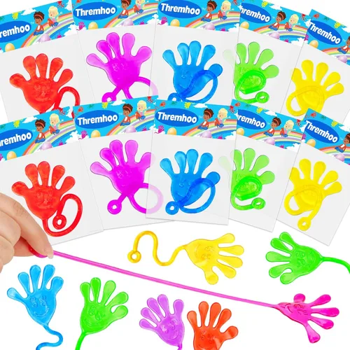 24 piezas de manos adhesivas para niños, regalos de fiesta, obsequio, relleno de huevos, relleno de bolsa de dulces, juguete de caja del tesoro,