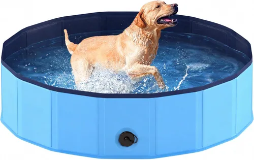 Niubya Piscina plegable para perros, piscina plegable de plástico duro, bañera portátil para mascotas, perros y gatos, piscina para mascotas para