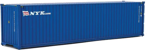Miniatura 4 de Walthers SceneMaster HO Modelo a escala de líneas NYK (azul, blanco, rojo) Contenedor lateral corrugado Hi Cube de 40 pies, 949-8265