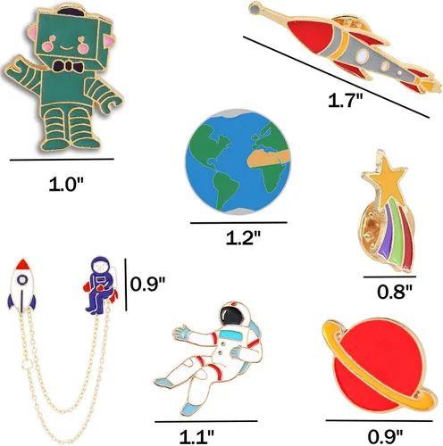 Miniatura 6 de Enamel juego de lindos prendedores para mochila, aleación, UK_B07C6P4MFM