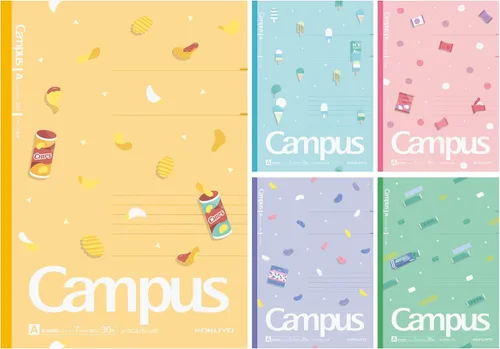 Miniatura 14 de KOKUYO Cuadernos de composición, paquete de 5 cuadernos Campus Semi-B5 Comp con punto A a rayas de 0.276 in, 30 hojas, cuaderno rayado escolar