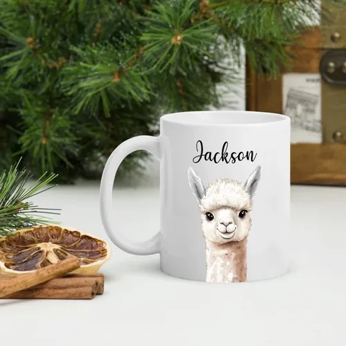 Miniatura 3 de Tazas de café de alpaca personalizadas elige nombre, regalos para hombres, mujeres, amantes de las alpacas, taza de café personalizada con acento