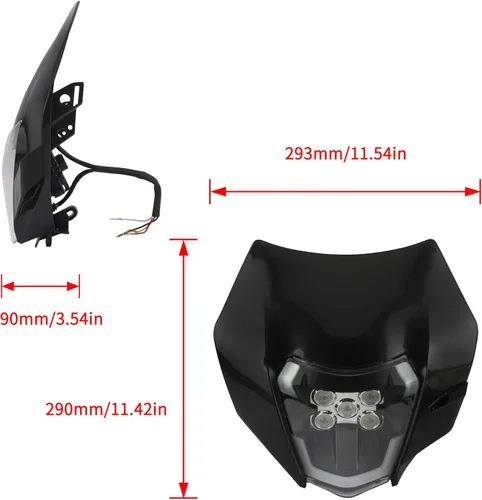 Miniatura 2 de Faro delantero LED para Dirt Bike, kit de lámpara de cabeza universal para motocicletas compatible con Motocross, Pit Bike, Enduro, ATV, Supermoto
