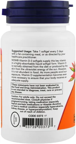 Miniatura 4 de Now Foods Now Supplements, vitamina D-3 5,000 UI, alta potencia, soporte estructural*, 240 cápsulas blandas (paquete de 4)