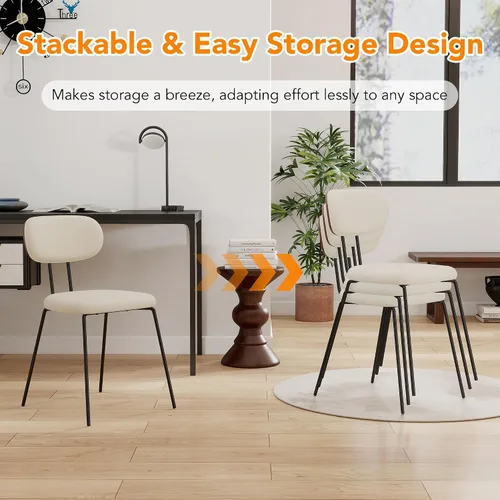 Miniatura 3 de LSSPAID Juego de 2 sillas de comedor tapizadas de tela de lino con respaldo de madera doblada de nogal, sillas de cocina modernas de mediados