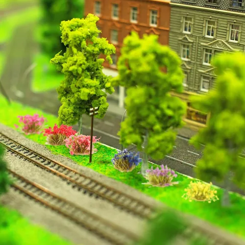 Miniatura 4 de 288 Piezas Mechones de Césped Estático Racimo de Flores Grupos de Vegetación Autoadhesivos Mechones de Césped de Modelo Artificial DIY Racimo