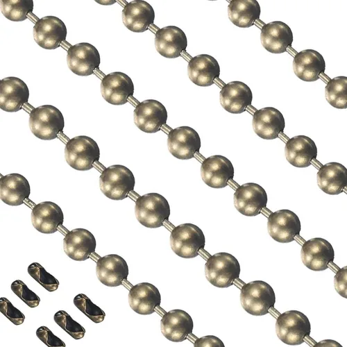 Miniatura 4 de Vinaco Cadena de tracción, 2 cadenas de cuentas de acero inoxidable de 36 pulgadas, gran fuerza de tracción y a prueba de óxido, 6 tamaños, cadena