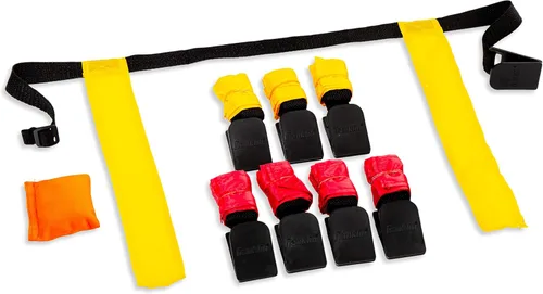 Franklin Sports Flag Football Set - 8 Player Youth Flag Football Belts - Adjustable Belts + Field Marker Included - 4 v 4 Set