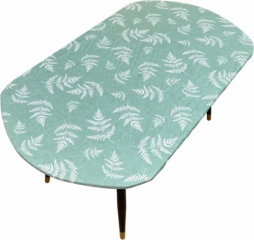 Miniatura 35 de Pioggia Mantel redondo de vinilo ajustable con reverso de franela, mantel elástico, impermeable, a prueba de aceite, mantel de plástico ideal