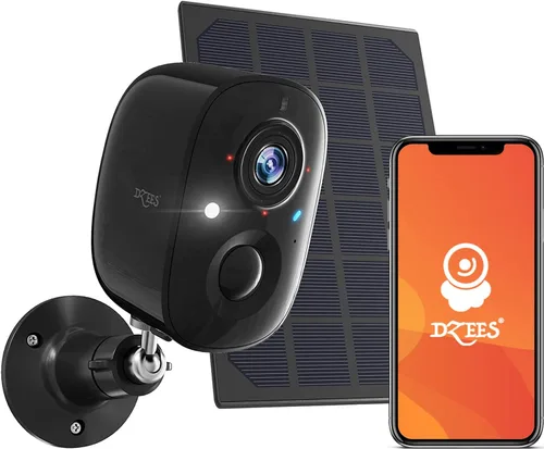 Dzees Actualización de cámara solar de seguridad para exteriores inalámbrica, cámaras de seguridad inalámbricas para exteriores con panel solar,