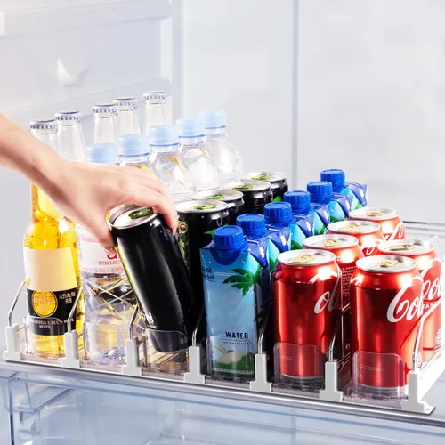 Miniatura 10 de Organizador de bebidas para refrigerador, dispensador de latas de soda para refrigerador, dispensador automático de bebidas para refrigerador