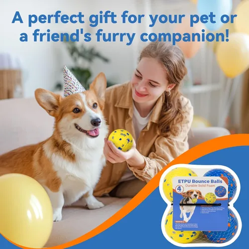 Miniatura 7 de Pelota de juguete indestructible para perros, pelotas de tenis duraderas para masticadores agresivos, pelotas flotantes y de alto rebote
