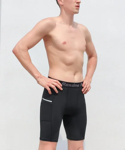 Miniatura 2 de Roxdme 5 or 1 Pack Compression Shorts Men Spandex Sport Shorts Athletic Workout Running Tights Performance Underwear