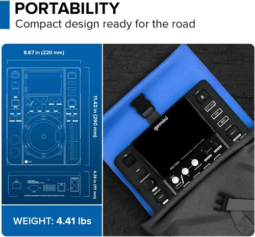Miniatura 5 de Gemini Sound MDJ-500 - Reproductor de medios profesional para DJ, diseño compacto con rendimiento completo de funciones, compatible con Virtual DJ