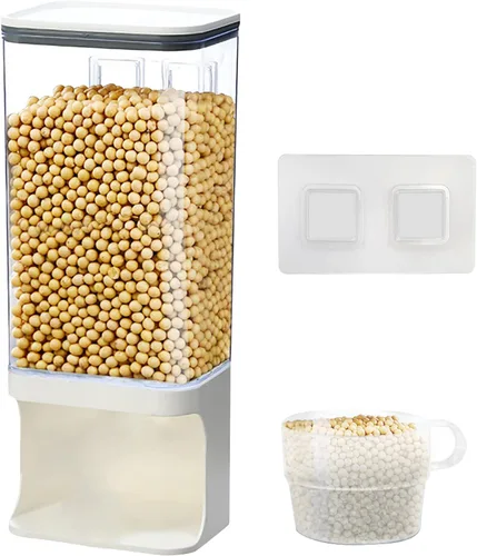Dispensador de detergente para lavandería, dispensador de detergente para ropa de pared con soporte para tazas de espiga, adecuado para cuentas de