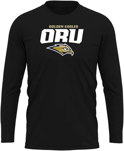 Miniatura 93 de Camisa deportiva de manga larga oficial de la NCAA Collegiate para hombre, colección negra con logotipo primario